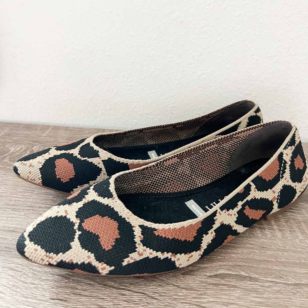 Giani Bini washable knit flats leopard print size 6.5